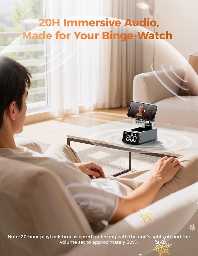 White Elephant Gifts for Adults Useful:Birthday Gift for Men Women Christmas Ideas Induction Speaker Bluetooth HD Sound,Kitchen Gadgets Anniversary Dad Mom Husband Wife Teen Stocking Stuffers (Gray)