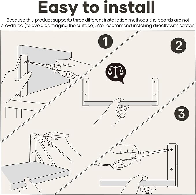 BAYKA Wall Shelves for Bedroom Decor, Floating Wall Shelves for Living Room Kitchen Storage, Wall Mounted Rustic Wood Floating Shelves for Kids Books, Corner Shelves for Bathroom(Brown，Set of 3)