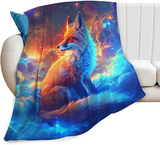 Tijuboni Fox Throw Blanket Fox Gifts for Girls Boys Women Men Kids Adults Soft Flannel Fleece Blanket for Couch Sofa Bed Home Decor 50"x60"
