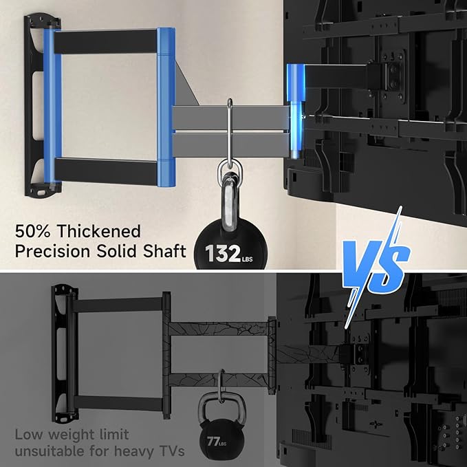 Suptek 30" Full Motion TV Mount for 32-82" TVs, 132 lbs max, VESA 600x400mm. Swivel, tilt & Corner fit. Heavy Duty for LED/OLED/QLED. Model MA1078M