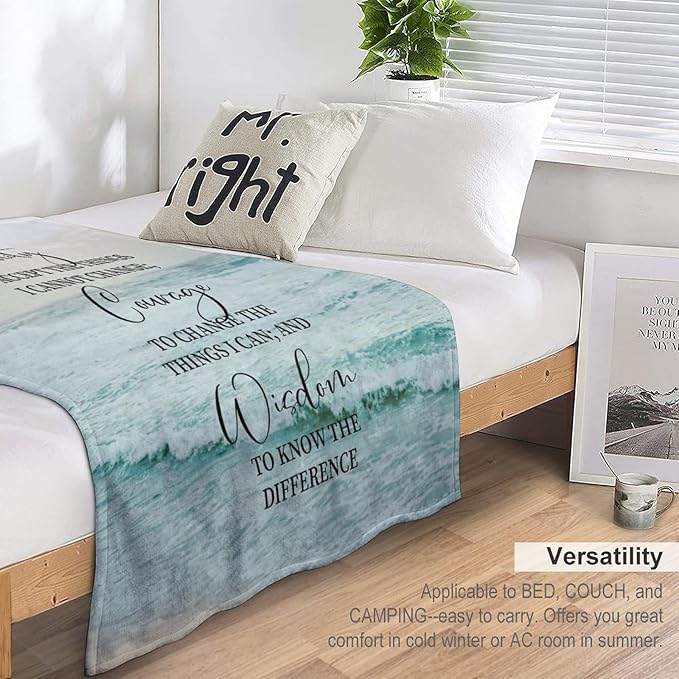 Serenity Prayer Christian Throw Blanket - Soft, Warm & Cozy Fleece for Couch, Sofa & Bed - 40"x50"