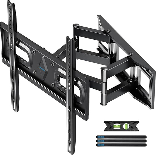 USX STAR UL Listed Full Motion TV Wall Mount Bracket for Most 32-70 inch TVs, Swivel Extend Tilting TV Mount, Max VESA 400x400mm, Holds up to 110 lbs & 16" Wood Studs with Hole Drilling Template