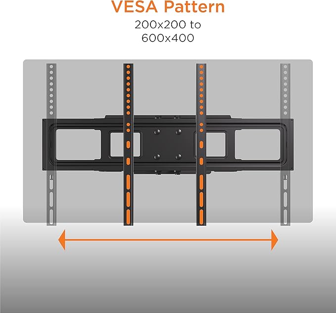 ProMounts Articulating/Full Motion Universal Swivel Heavy Duty TV Wall Mount, Adjustable Long Arm Bracket for 37-85 Inch LED, LCD Plasma Flat and Curved TV Screens holds up to 88 lbs, Max VESA 600x400