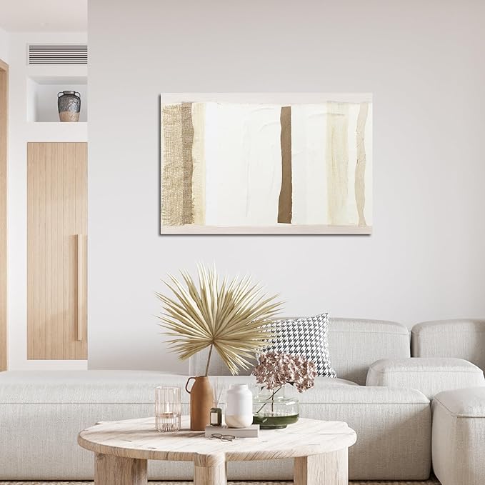 Canvas Wall Art Decor Brown And White Wall Art Decor Artwork for Walls Abstract Wall Art Prints Modern Large Wall Art for Living Room Canvas Art Wall Decor 24" X 36" Bedroom Office Decor