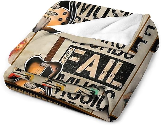 Guitar Blanket Guitar Gifts for Boys Men Music Throw Blanket for Kids Adults Soft Warm Cozy Fleece Blanket for Couch Sofa Bed 40"x50"
