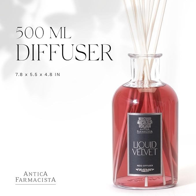 Antica Farmacista Home Ambiance Diffuser - Long-Lasting Reed Scent Diffuser - Luxury Room Freshener Gift - Liquid Velvet, 16.9 fl oz