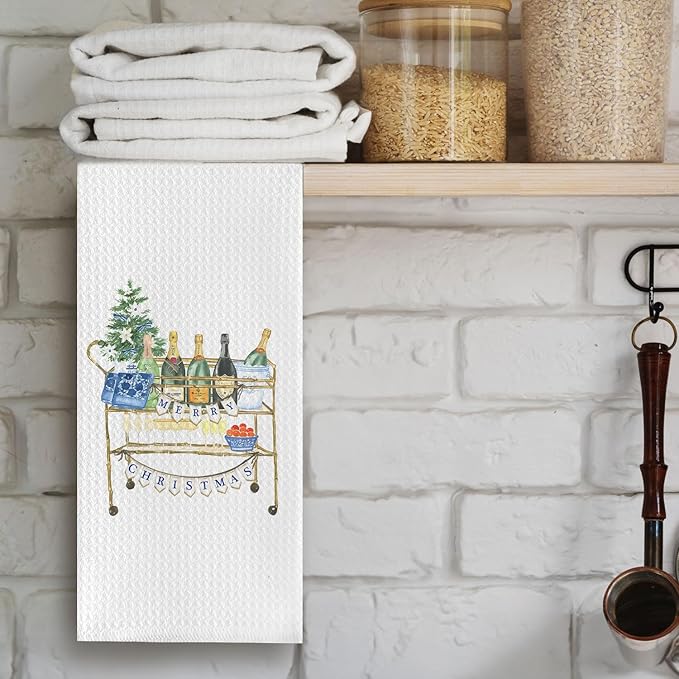 Wine Kitchen Towels - Christmas, Hand, Dish Towels & Decor - Wine Lovers Gifts for Women - 16 X 24