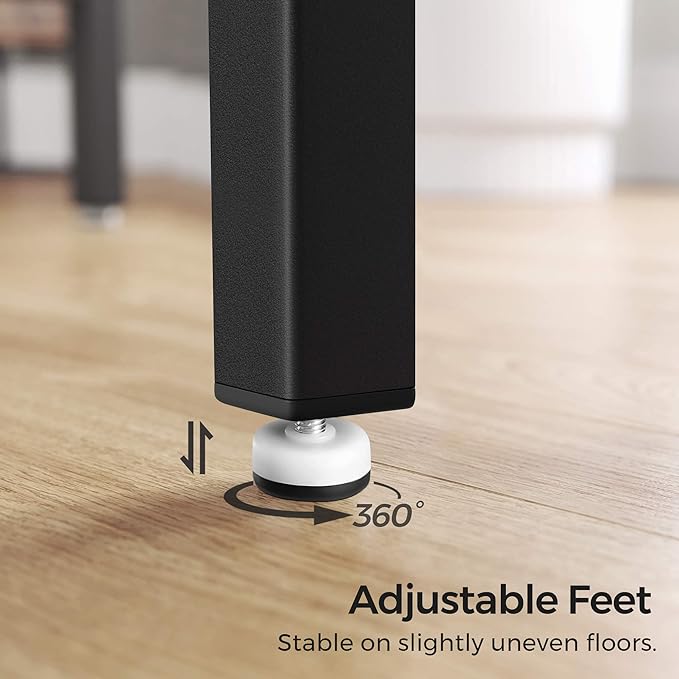 VASAGLE ALINRU Dining Table for 4 People, Kitchen Table, 47.2 x 29.5 x 29.5 Inches, Heavy Duty Metal Frame, Industrial Style, for Living Room, Dining Room, Rustic Brown and Black UKDT75X