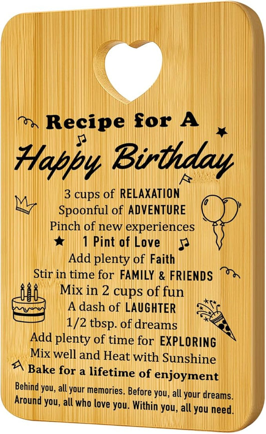 Unique Birthday Gift Decorative Bamboo Cutting Board Decor Kitchen Gifts for Friend Sister Kitchen Wood Gift Christmas Cheese Serving Boards Xmas Presents