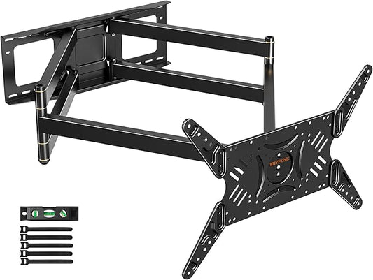 180° Landscape Vertical Rotating Extra Long Arm TV Wall Mount with 42inch Extension, Heavy Duty Full Motion TV Mount for Extra Large 80,85,90 inch up to 132 lbs, Max VESA 600x400mm, 16-24" Stud Wall