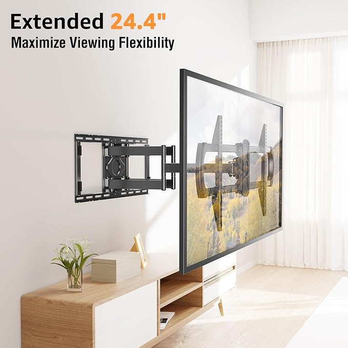 ELIVED Heavy Duty TV Wall Mount for Most 42"-90" TV Up to 200 LBS, Max VESA 800x400mm, Pre-Assembled Wall Mount Bracket, Full Motion Swivel tv Mount Fits 24"/18"/16" Wood Studs, YD3028