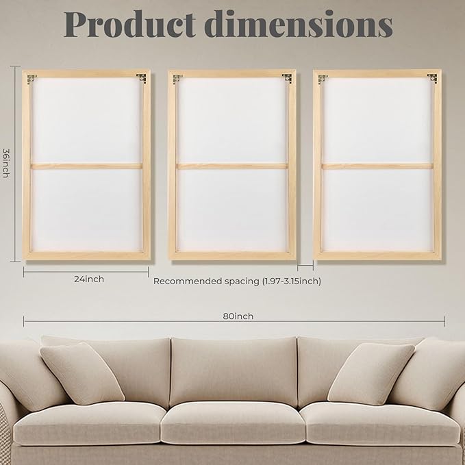 Large 3D Textured Framed Neutral Abstract Wall Art for Living Room, 3 Piece Modern Minimalist Artwork for Walls, Black White Beige Geometric Arches Pictures for Entryway Office Decor 24x36 In