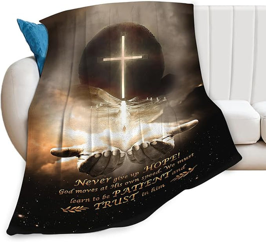 Tijuboni Christian Throw Blanket God Religious Gifts for Women Men Girls Boys Kids Adults Soft Flannel Fleece Blanket for Couch Sofa Bed Home Decor 50"x60"