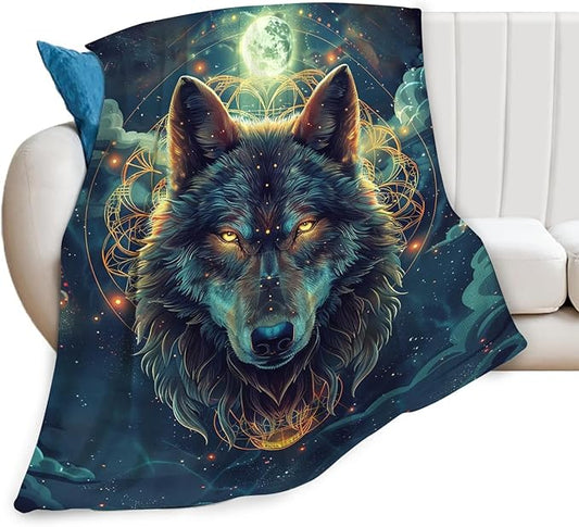 Tijuboni Wolf Throw Blanket Wolf Gifts for Girls Boys Women Men Kids Adults Soft Flannel Fleece Blanket for Couch Sofa Bed Home Decor 40"x50"