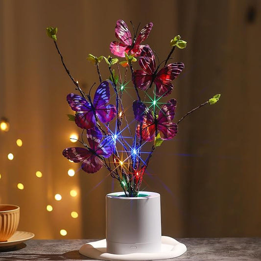 WSYEAR Christmas Birthday Gifts for Women,Butterfly Led Lamp Colorful Vintage Look Butterfly Decor for Women,Mom,Wife,Grandma,Girlfriend,Teenage Girls