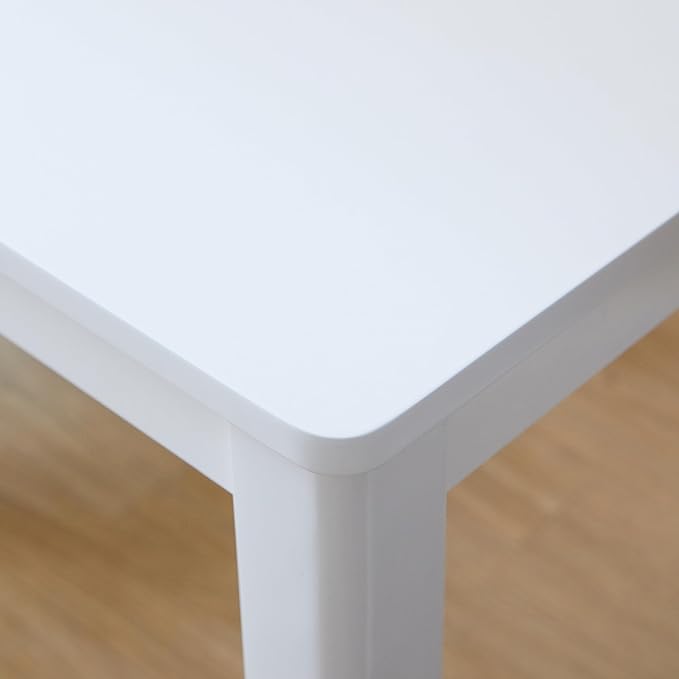 Livinia Cabin 45.3" Wooden Dining Table/Small Rectangular Modern Farmhouse Solid Wood Kitchen Table Desk (White)