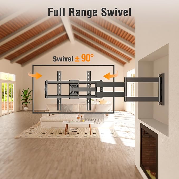 ELIVED Long Arm TV Wall Mount for Most 42-75 Inch TVs, 30 Inch Long Extension Corner TV Mount, Full Motion Wall Mount tv Bracket Swivel and Tilt, Holds up to 99 lbs. Max VESA 600x400mm, YD3037