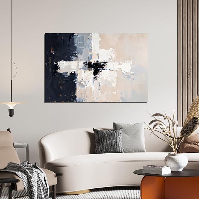 Abstract Wall Art Decor Abstract Canvas Art Wall Decor Modern Wall Art Pictures for Living Room Black and White Wall Art Decor Small White Wall Art Prints Artwork for Walls Home Office Decor 24" X 36"