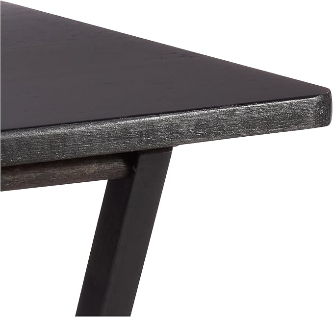 Amazon Basics Portable TV Dinner 4-Pack Rectangular Folding Tray Table with Storage Rack, Black, 15" x 19" x 26"