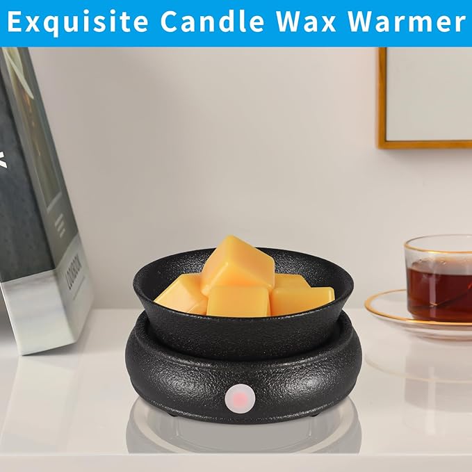 Ceramic Wax Warmer, Electric Wax Melt Warmer,3 in1 Home Fragrance Wax Burner, Scented Candle Wax melters as Gift for Women,mom and Grandma(Black)…