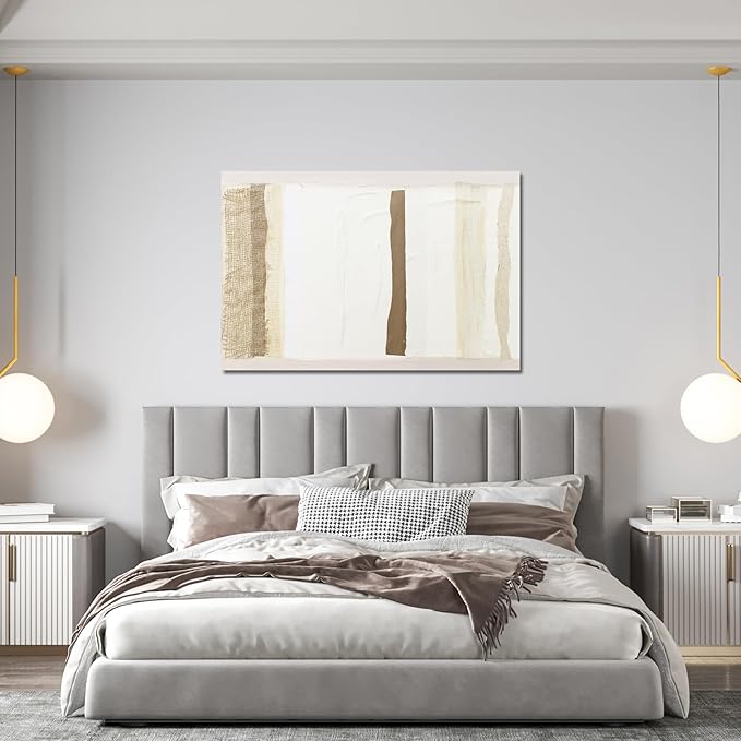 Canvas Wall Art Decor Brown And White Wall Art Decor Artwork for Walls Abstract Wall Art Prints Modern Large Wall Art for Living Room Canvas Art Wall Decor 24" X 36" Bedroom Office Decor