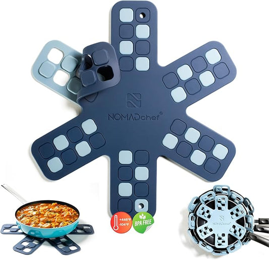 Dual-Use Silicone Pan Protectors for Stacking & Trivets for Hot Dishes | Silicone Trivet Mat | Perfect for Pot and Pan Protectors for Stacking | Cookware Protectors for Stacking (S-BLU/BLU)