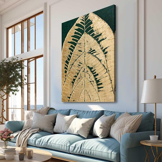 SOUGUAN Abstract Paintings Wall Decor Black and Gold Wall Pictures Modern Wall Art 24"x36" Artwork for Office Artwork for Dining Room Area