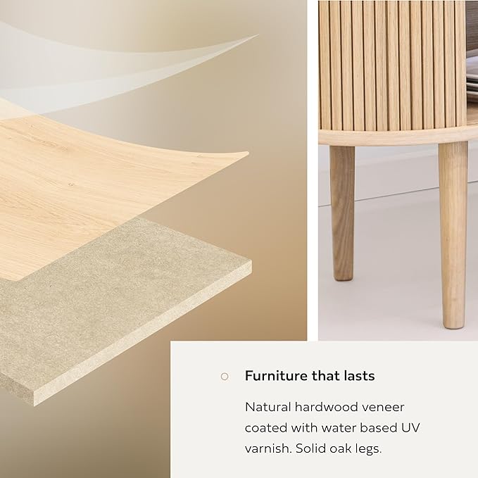 WERMO 71’’ Sideboard Storage Cabinet with Doors and Shelves - Wood Credenza for Living Room, Bedroom, Entryway and Home Office Cabinet. Kitchen Buffet, Modern Media Console Table with Storage (Oak)