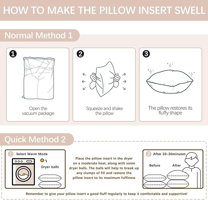 Throw Pillows Insert Set of 2, White 18x18in Pillow Inserts with 100% Cotton Cover,Bed and Couch Decorative Stuffer Pillows,Indoor Pillows for Sofa