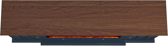 Modern TV Stand with Electric Fireplace - Fits TVs Up to 78 Inches - Navy