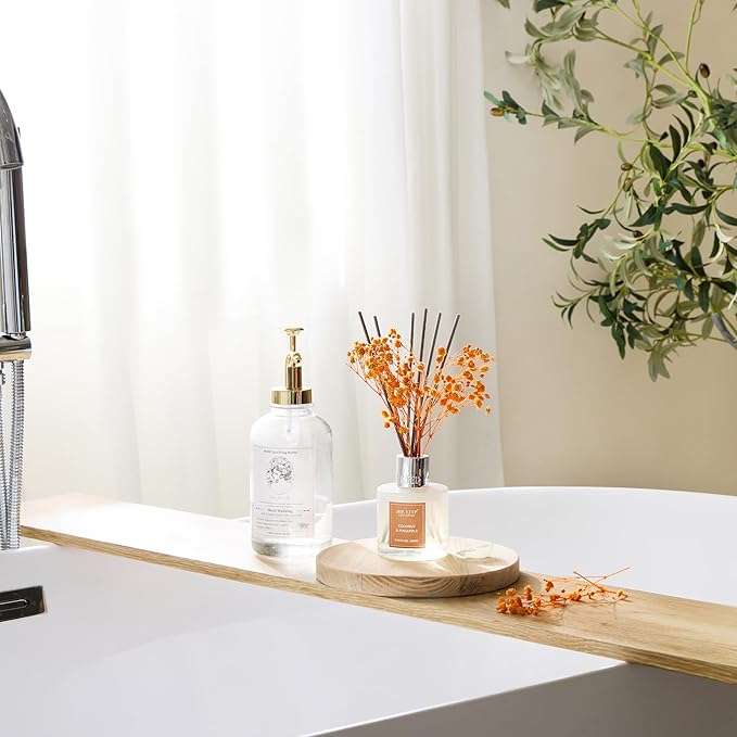 Airkeep Reed Diffuser Set,6.76 fl oz (200 ml) - Coconut & Pineapple Oil Diffusers with 8 Reed Sticks, Home Fragrance Reed Diffuser for Bathroom Shelf Decor