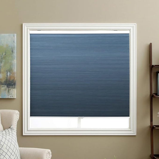 100% Blackout Window Shade, Cordless Cellular Blinds, 24" W x 36" H, Ocean Blue (Blackout)