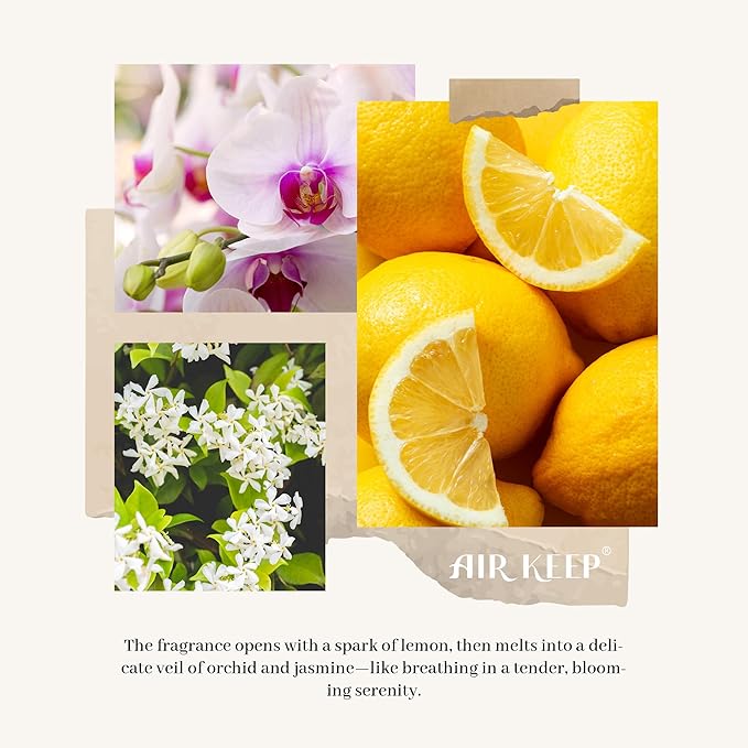 Airkeep Reed Diffuser Set,3.38 fl oz (100 ml) - Flower Shop Oil Diffusers with 8 Reed Sticks, Home Fragrance Reed Diffuser for Bathroom Shelf Decor