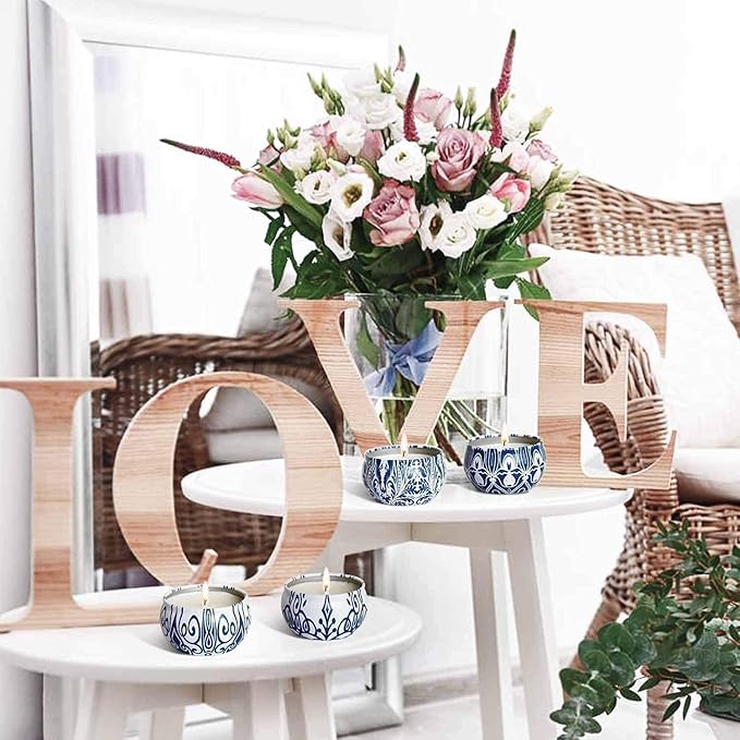 Set of 16 Small Scented Candles Gifts,Blue and White Aroma Naturals Candles,2.5 OZ Soy Wax Travel Tin Jar Candles,Appropriate Gifts for Mom,Christmas, Birthday, Thanksgiving,Christmas Celebrations.