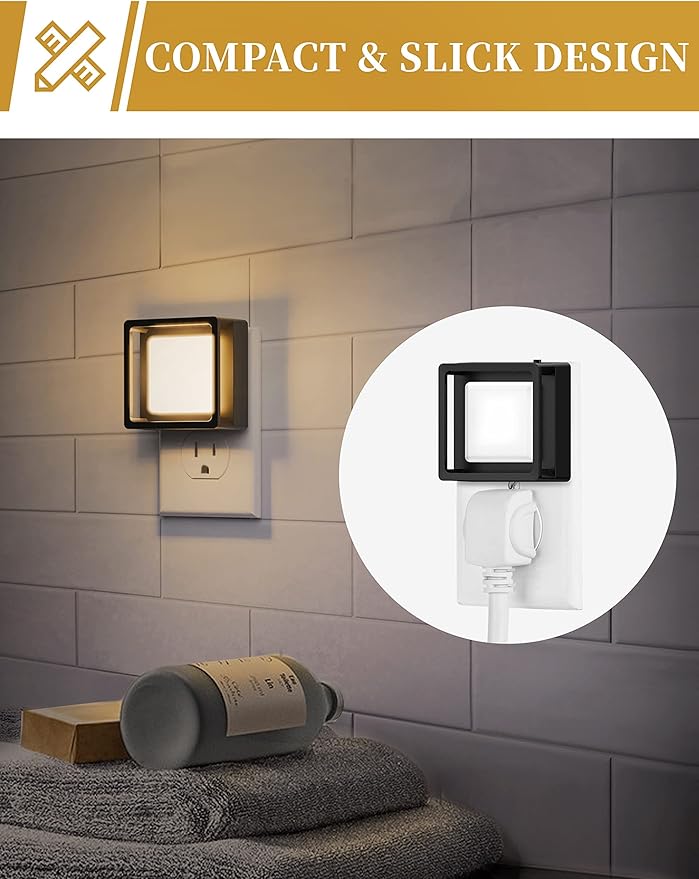 DORESshop Night Light for Kids [2 Pack], Color Changing Baby NightLight, Night Lights Plug Into Wall, Dusk to Dawn Sensor, Plug in Night Light for Kids Room, Nursery, Bedroom, Kitchen, Hallway