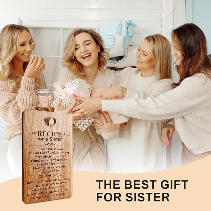 Birthday Gifts for Sister Wooden Charcuterie Boards Unique Christmas Decor Kitchen Gifts for Sister Mothers Day Wedding Gift for Soul Sisters Cutting Board BFF Gifts Xmas Presents