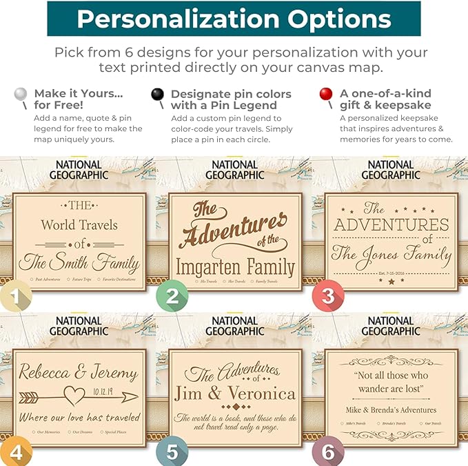 Canvas Executive World Map Pin Board – Framed Travel Map with Pins for Wall – Personalized Push Pin World Map for Tracking Journeys – 27.5" x 39.5" Barnwood Gray Frame