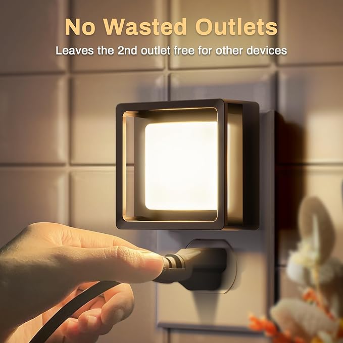 DORESshop LED Night Light, Night Lights Plug Into Wall [2 Pack] with Dusk-to-Dawn Sensor, Dimmable Nightlights, Adjustable Brightness for Bathroom, Hallway, Bedroom,Kids Room,Stairway,3CCT