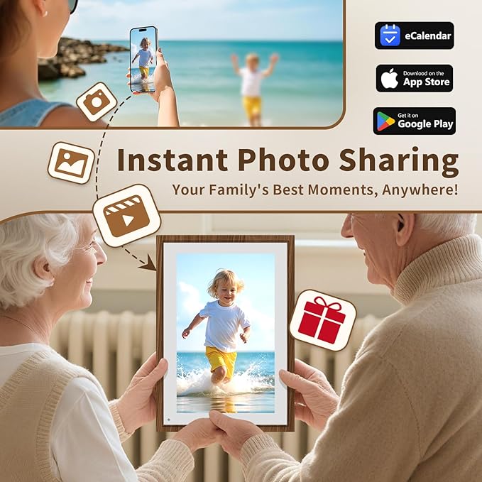 10.1 Inch Digital Calendar Chore Chart with Touchscreen - Full HD Interactive Display, Wall & Desk Mountable Family Planner, to-Do List & Meal Planner, Digital Picture Frame Gifts for Women Mom