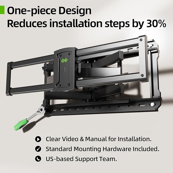 USX MOUNT Heavy Duty for 37-90 inch Large Full Motion TV Wall Mount, Up to 150lbs & 24" Wood Studs, Wall Mount TV Bracket with Smooth Swivel, Tilt, Extension, Max VESA 600x400mm