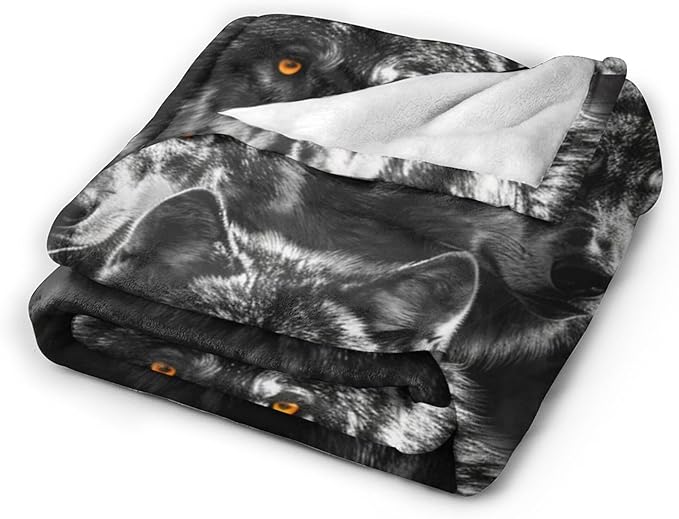 Wolf Throw - Animal Fleece Blanket for Girls, Women, Men & Boys - Soft, Warm & Cozy - 80"x60"