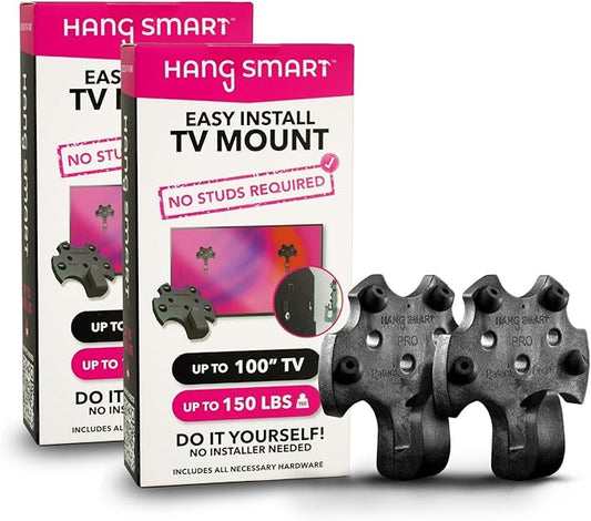 HangSmart TV Wall Mount 2-Pack - Universal Compatibility for 19-100 inch TVs, Dual Bundle, Holds up to 150lbs, Easy DIY Installation, Complete Kit with Two Mounts, Perfect for Bundles and Multiple TVs