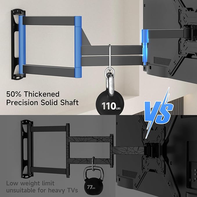 Suptek 40” Long Arm Full Motion TV Wall Mount for 32-65 Inch TVs – Articulating Corner Bracket, Swivel & Tilt, Max VESA 400x400, Holds up to 110 lbs, A7L