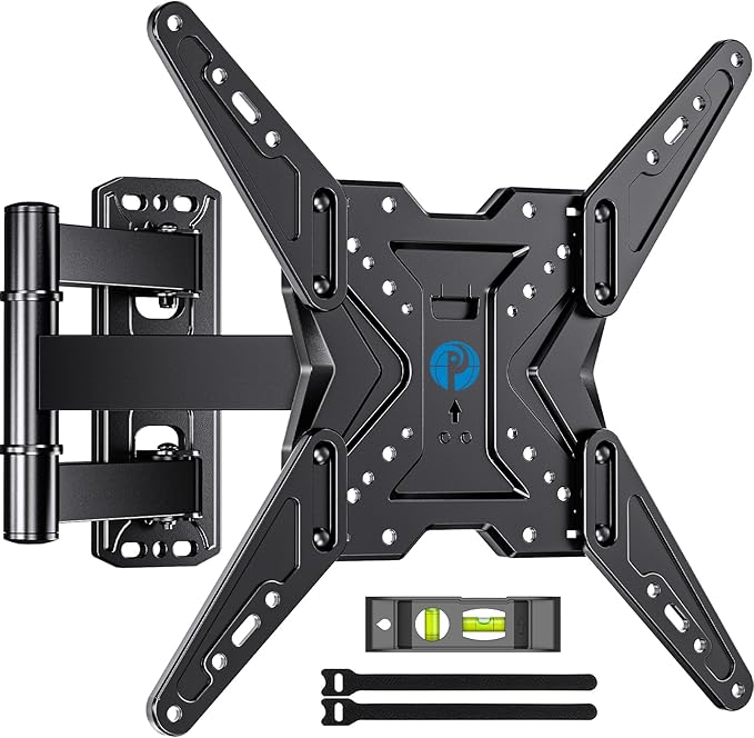Pipishell Full Motion TV Wall Mount for Most 26-60 inch TVs, 55 inch Compatible, with Swivel, Tilt, Extension, Single Stud Articulating TV Mount Bracket, Holds up to 77 lbs, Max VESA 400x400mm, PIMF11