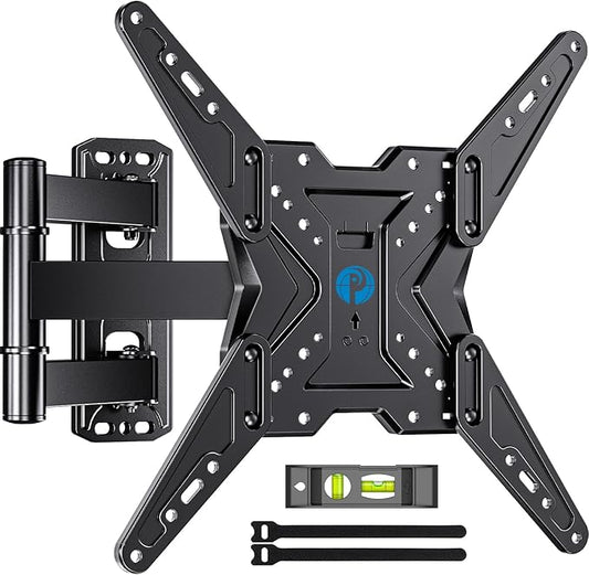 Pipishell Full Motion TV Wall Mount for Most 26-60 inch TVs, 55 inch Compatible, with Swivel, Tilt, Extension, Single Stud Articulating TV Mount Bracket, Holds up to 77 lbs, Max VESA 400x400mm, PIMF11