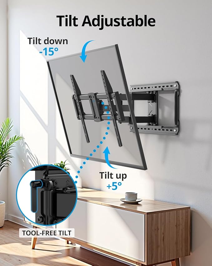 USX STAR 37-90 inch Heavy Duty Full Motion TV Wall Mount, Fits 24" Wood Studs, Wall Mount tv Bracket with Smooth Swivel, Tilt, Extension, Hold up to 150lbs, Max VESA 600x400 mm, Fit Most 75 85 90 TVS
