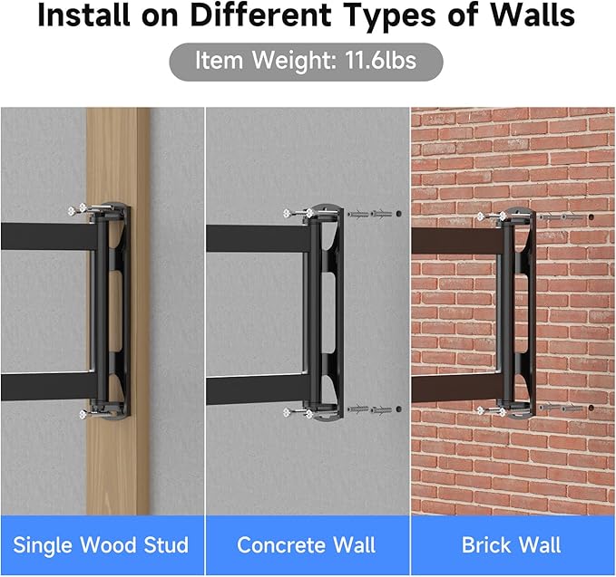 Suptek 40” Long Arm Full Motion TV Wall Mount for 32-65 Inch TVs – Articulating Corner Bracket, Swivel & Tilt, Max VESA 400x400, Holds up to 110 lbs, A7L