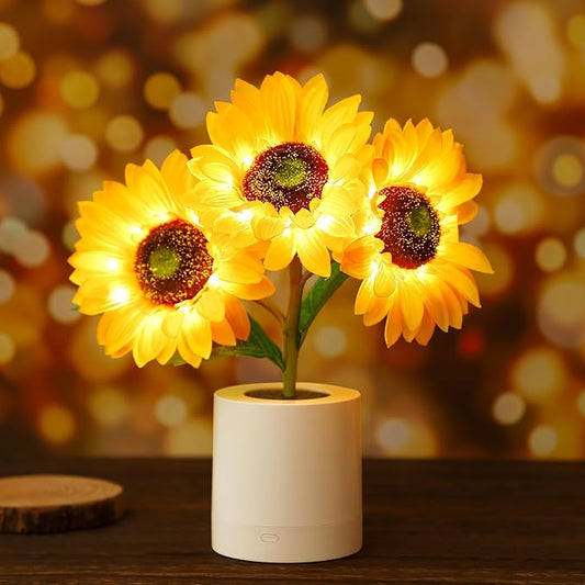 WSYEAR Sunflower Gifts for Women-Sunflowers Flower Lamp Night Light for Bedroom Decor,Christmas Birthday Gifts for Her Mom Wife Friends Girlfriend Teacher Grandma