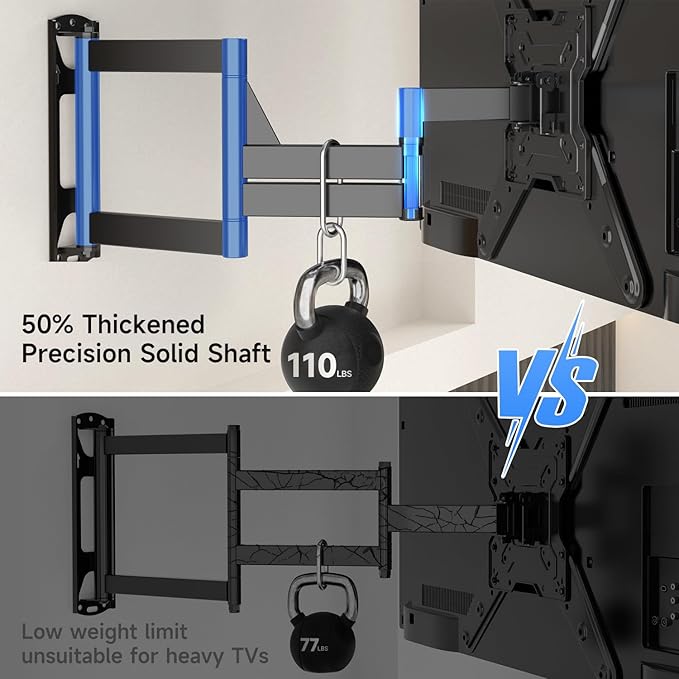 Suptek 30” Long Arm Full Motion TV Wall Mount for 32-65 Inch TVs – Articulating Corner Bracket, Swivel & Tilt, Max VESA 400x400, Holds up to 110 lbs, A7M