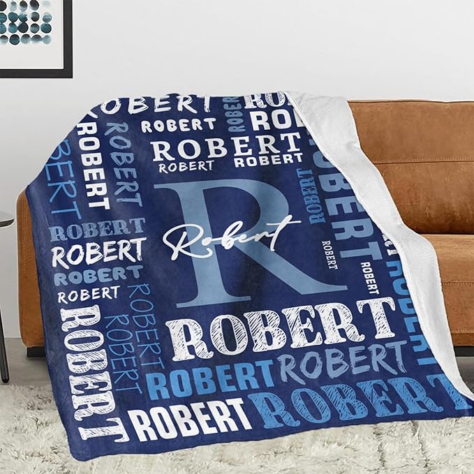 Ships Next Day, Personalized Blanket for Teen Boys Girls, Custom Blanket with Name Customized Flannel Throw Christmas Birthday Blanket Gifts for Kids or Adult